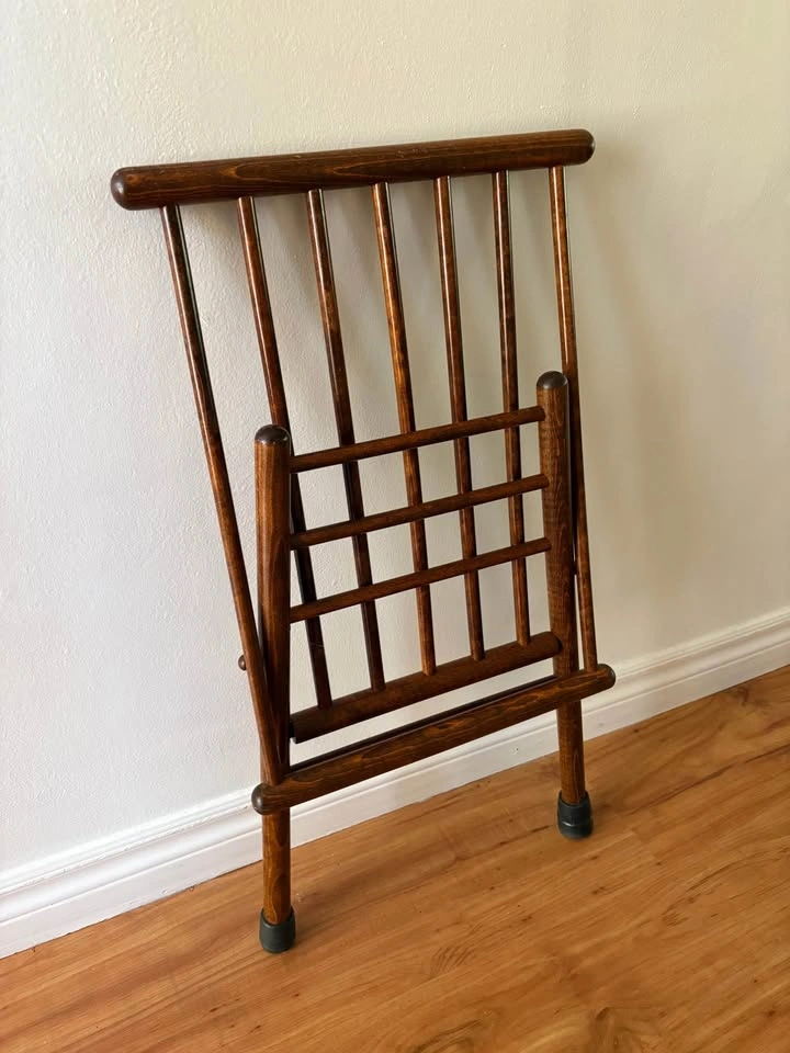 Vintage Mid-Century Wooden Gout Stool - Adjustable Leg Rest - photo 5