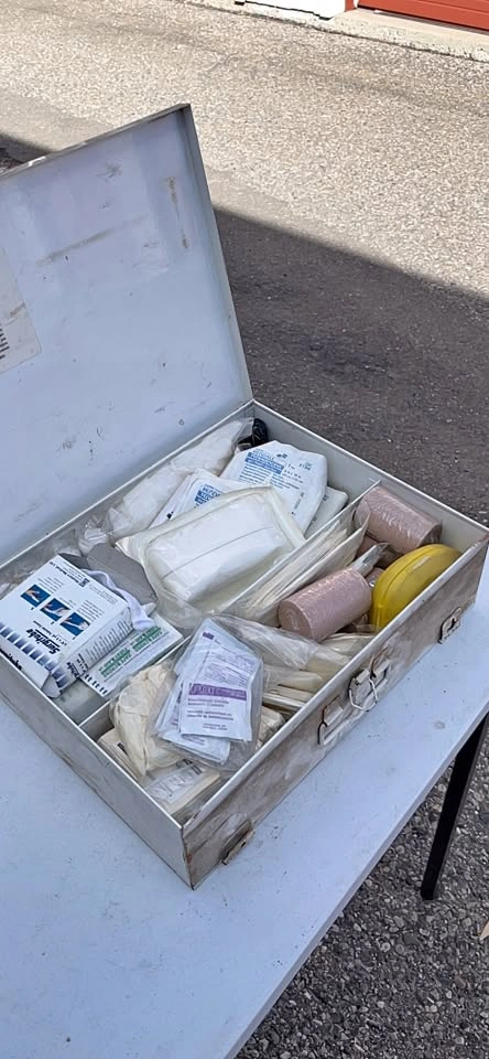 Metal First Aid Kit with Supplies