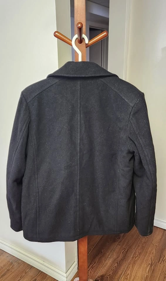 Black Wool Pea Coat - Size M Men Kenneth Cole Reaction - photo 4