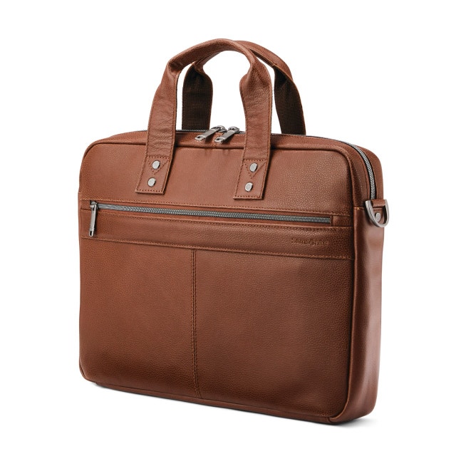 [NEW] Samsonite Classic Leather Slim Brief Cognac