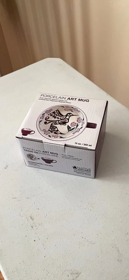 Native Northwest Porcelain Art Mug Hummingbird