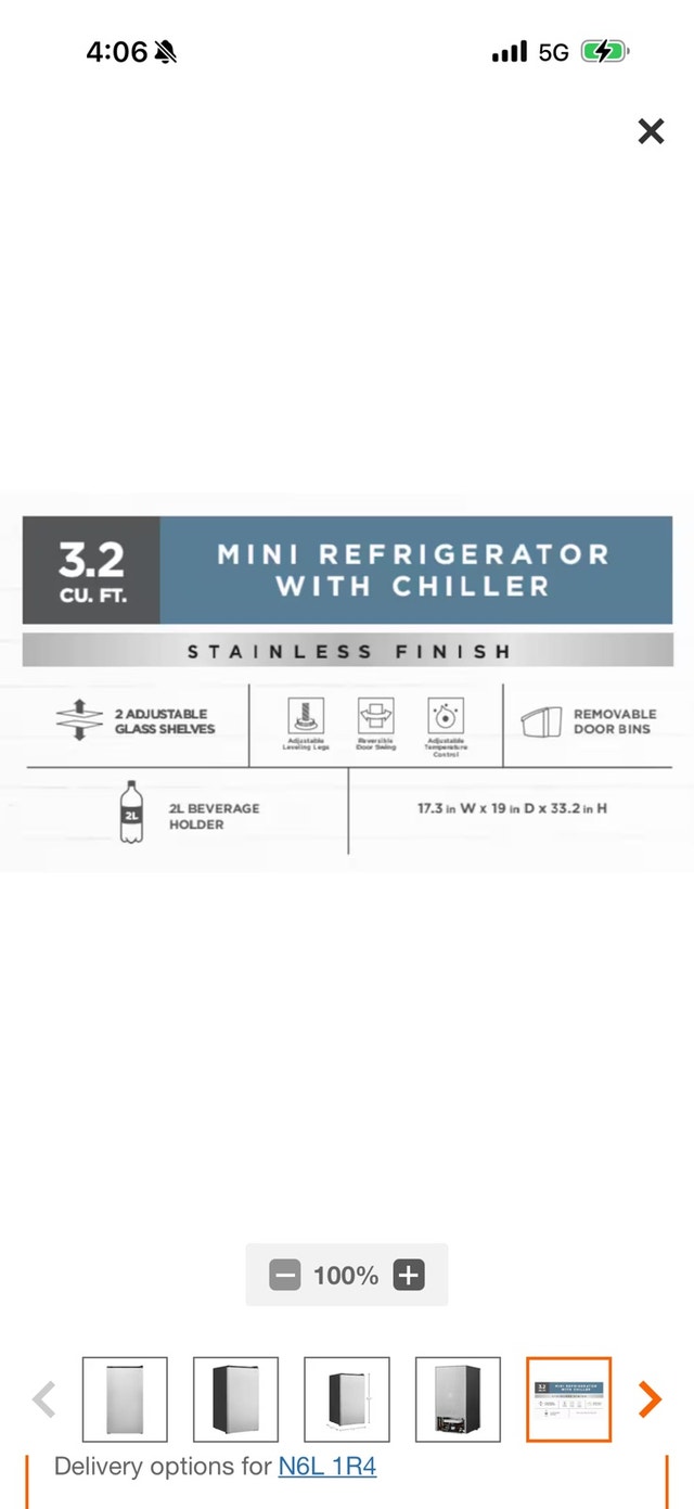 Brand New Small 3.1 Cubic Foot 2 Door Fridge with Freezer - photo 5