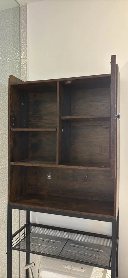 Rustic Industrial Over-the-Toilet Storage Cabinet - photo 2