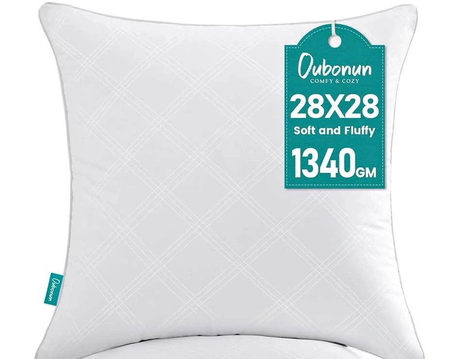 White Decorative Throw Pillow Insert – 28 × 28 Inches
