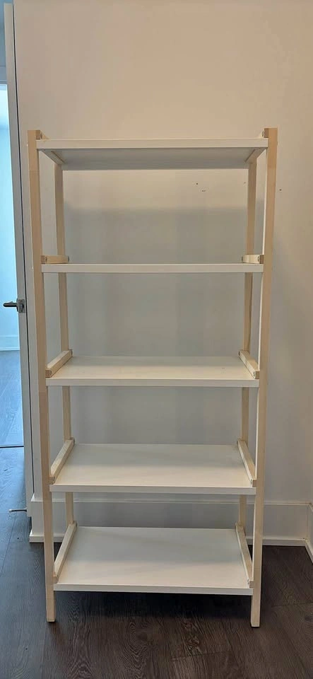 IKEA 5-Tier Wood and White Shelving Unit