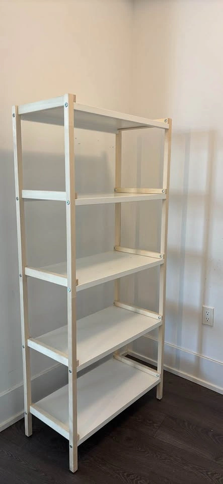 IKEA 5-Tier Wood and White Shelving Unit - photo 2
