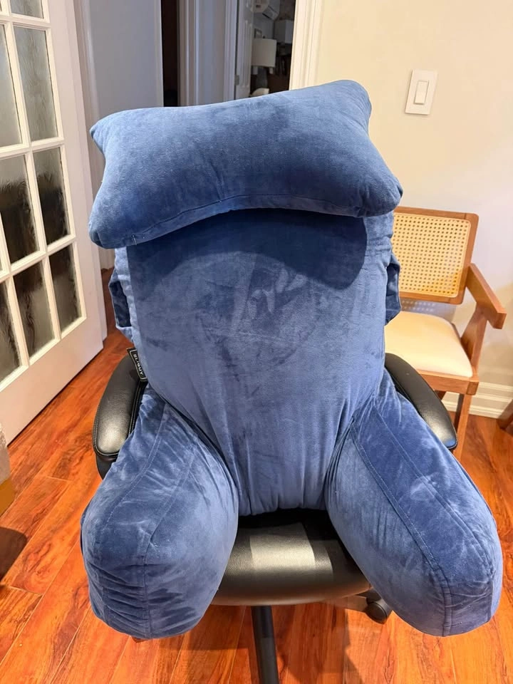 Blue Reading Pillow – Plush Backrest - Clean and Lightly used - photo 2