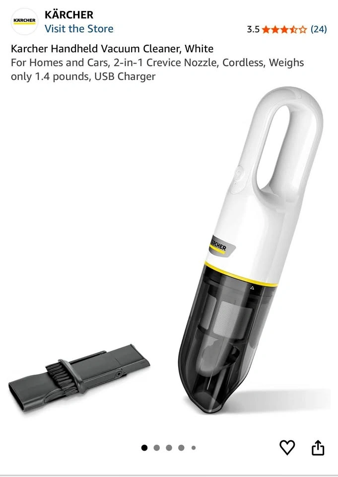 Kärcher CVH 2 Cordless Handheld Vacuum Cleaner – White