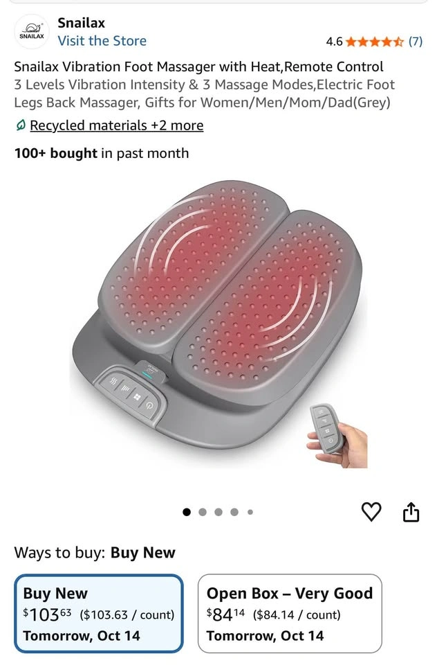 Snailax Foot Massager with Heat & Remote - photo 2