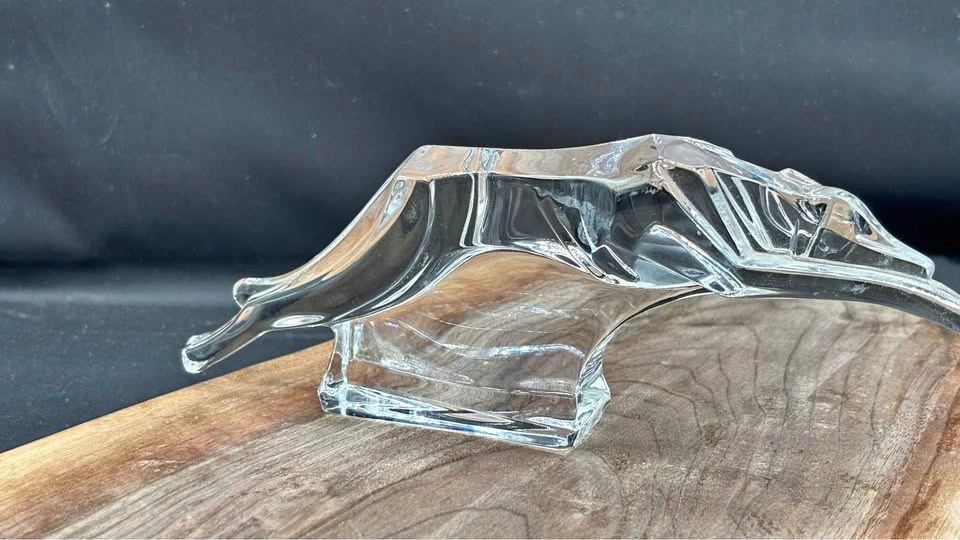 Vintage J.G. Durand French Crystal Greyhound Figurine (Signed)