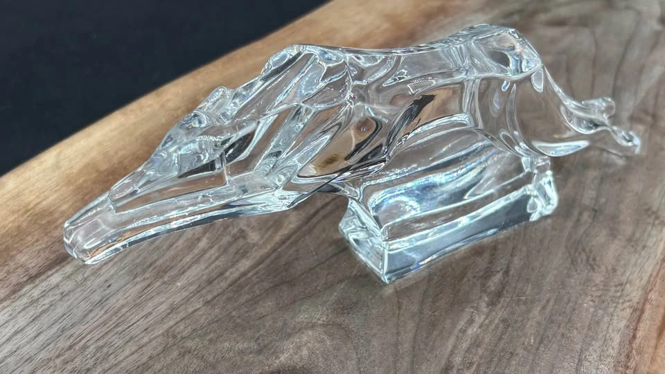 Vintage J.G. Durand French Crystal Greyhound Figurine (Signed) - photo 4