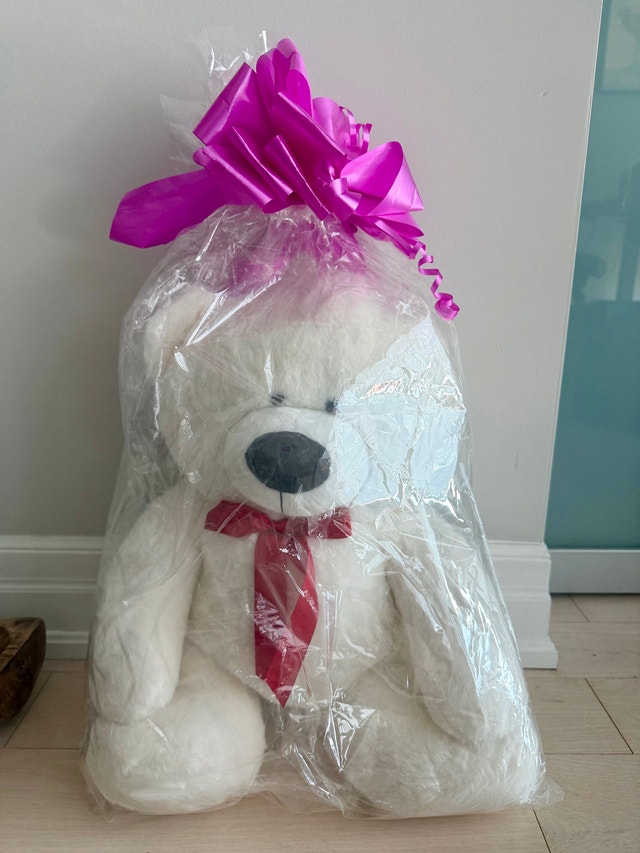 Large White Teddy Bear – New in Gift Wrap, Never Opened - photo 2