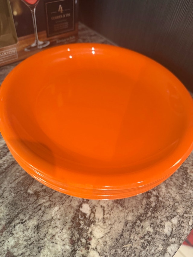 Orange Plastic Dinner Plates – Set of 6, Reusable Dinnerware - photo 5