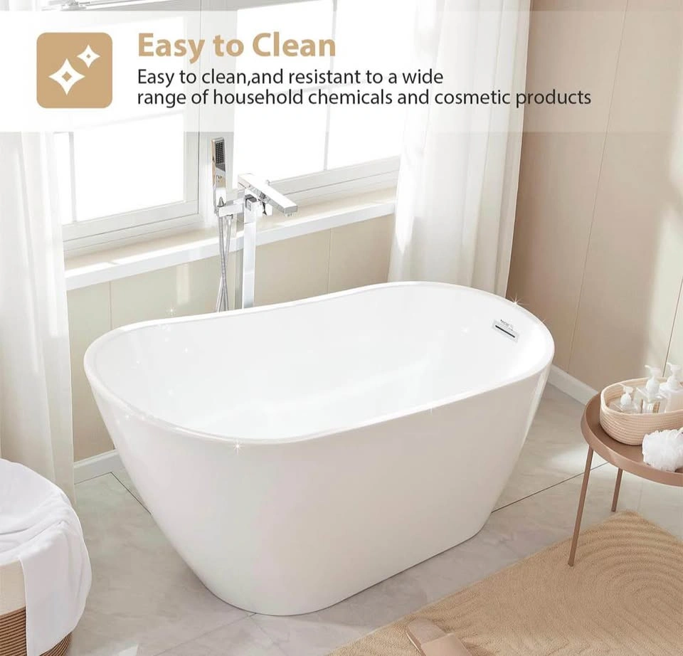 Bath Tub – Vanity Art 55” White Acrylic Freestanding Tub - photo 3