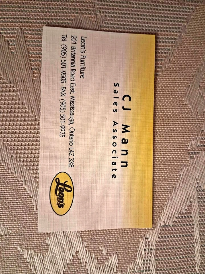 2009 Leon's Furniture Mississauga Business Card - Ephemera