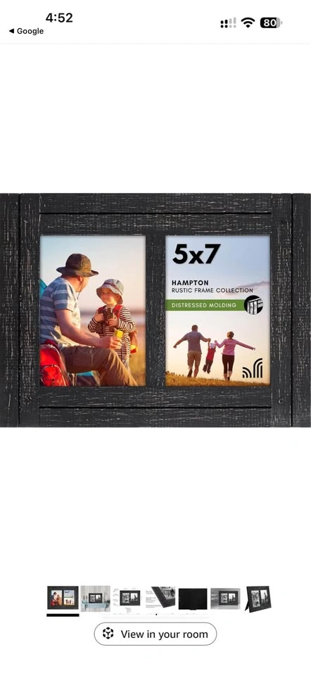 Americanflat Rustic Black Double Photo Frame – 5×7 - Brand New - photo 3