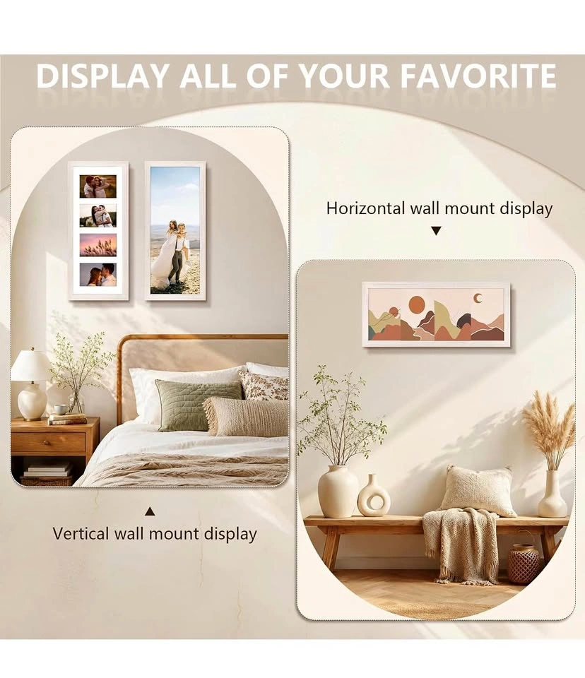Americanflat 4-Photo Collage Frame – Rustic Grey - Brand New