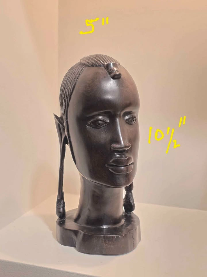 Vintage Hand-Carved African [Tanzanian] Ebony Wood Busts - Pair - photo 2