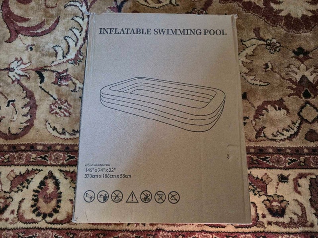 Brand New 12ft Inflatable Family Swimming Pool 145" x 74" x 22"