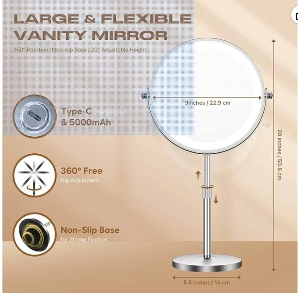 Brand new 9-Inch LED Makeup Mirror with 1X/20X Magnification - photo 2