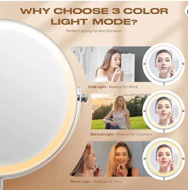 Brand new 9-Inch LED Makeup Mirror with 1X/20X Magnification - photo 3