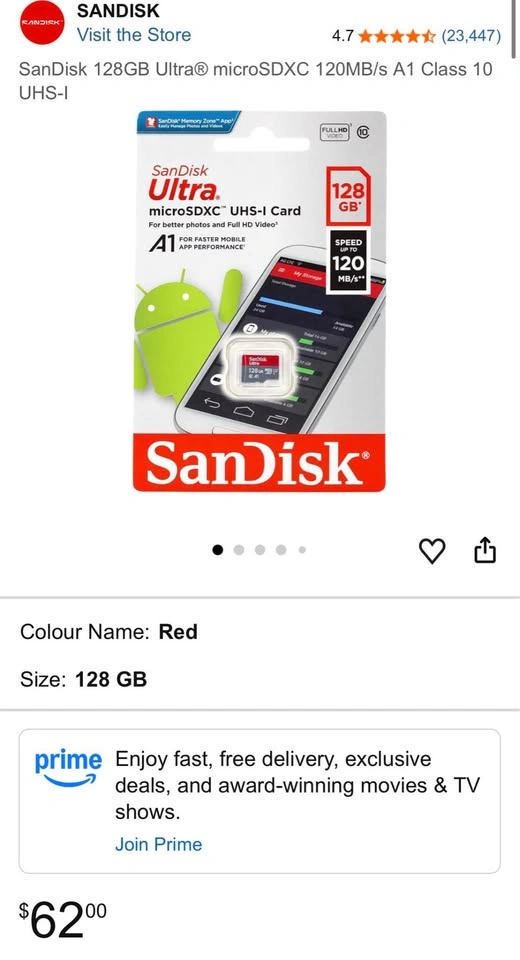 128GB MicroSD Card, Memory Card, Storage Chip for Camera - photo 2
