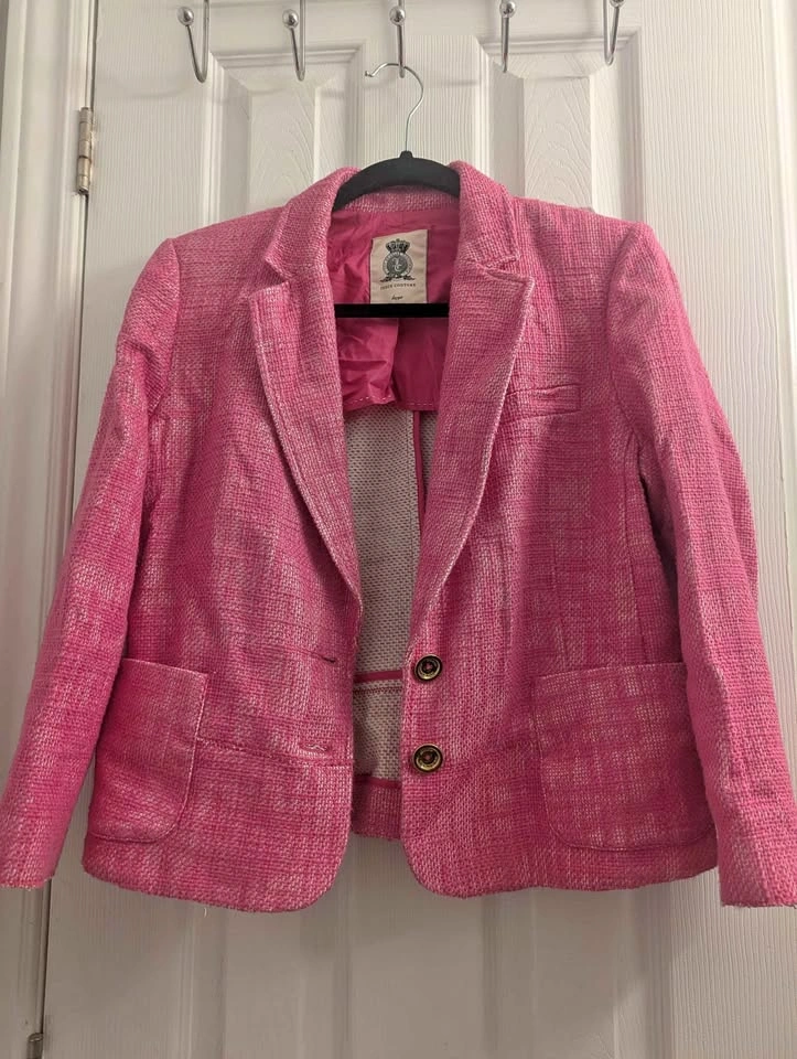 Juicy Couture Pink Tweed Blazer – Size L