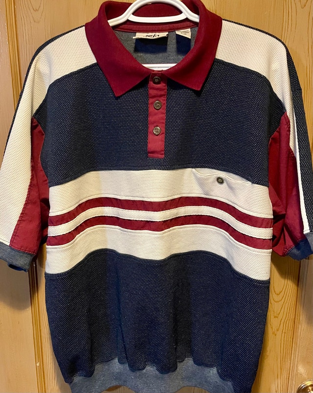 90s Vintage Large Colorblock Knit Polo