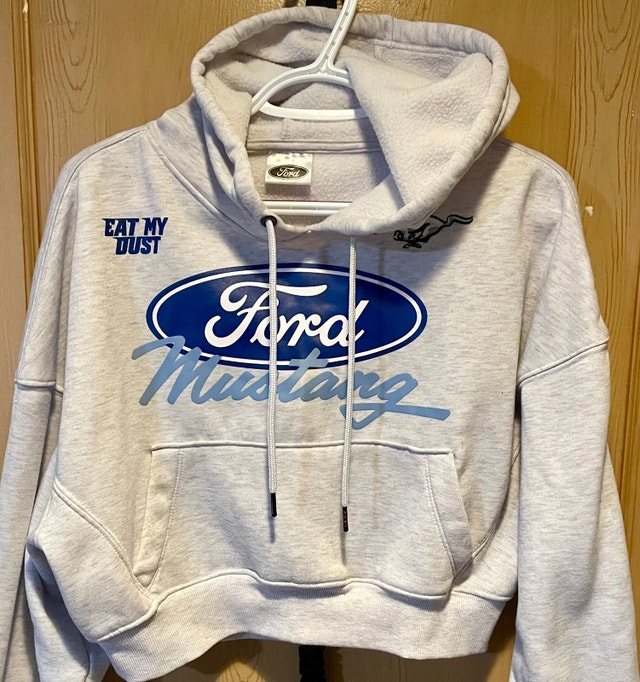 NWOT Small Ford Mustang Cropped Hoodie