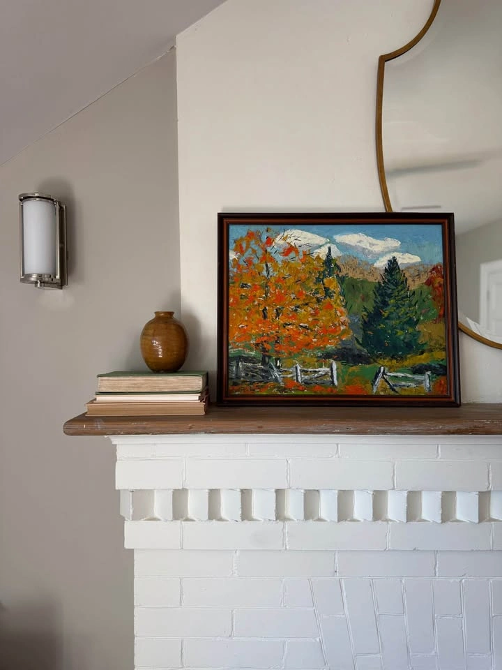 Vintage Original Impasto Oil Painting – Autumn Landscape – Frame - photo 4