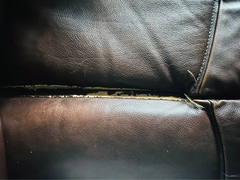 3-seater Leather Couch - photo 3