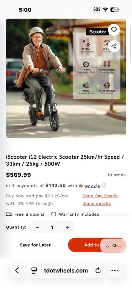 iScooter i12 Electric Scooter - photo 2