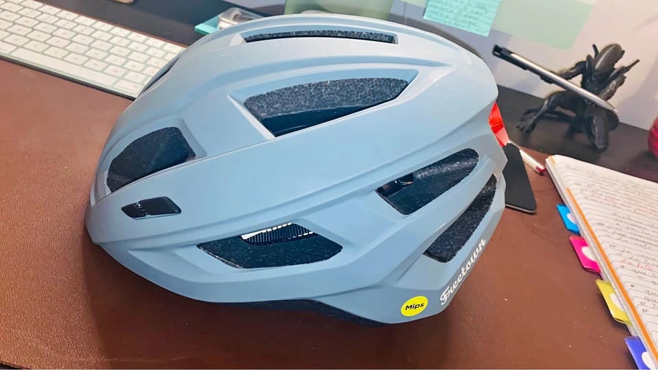 Bike helmet with rear safety light