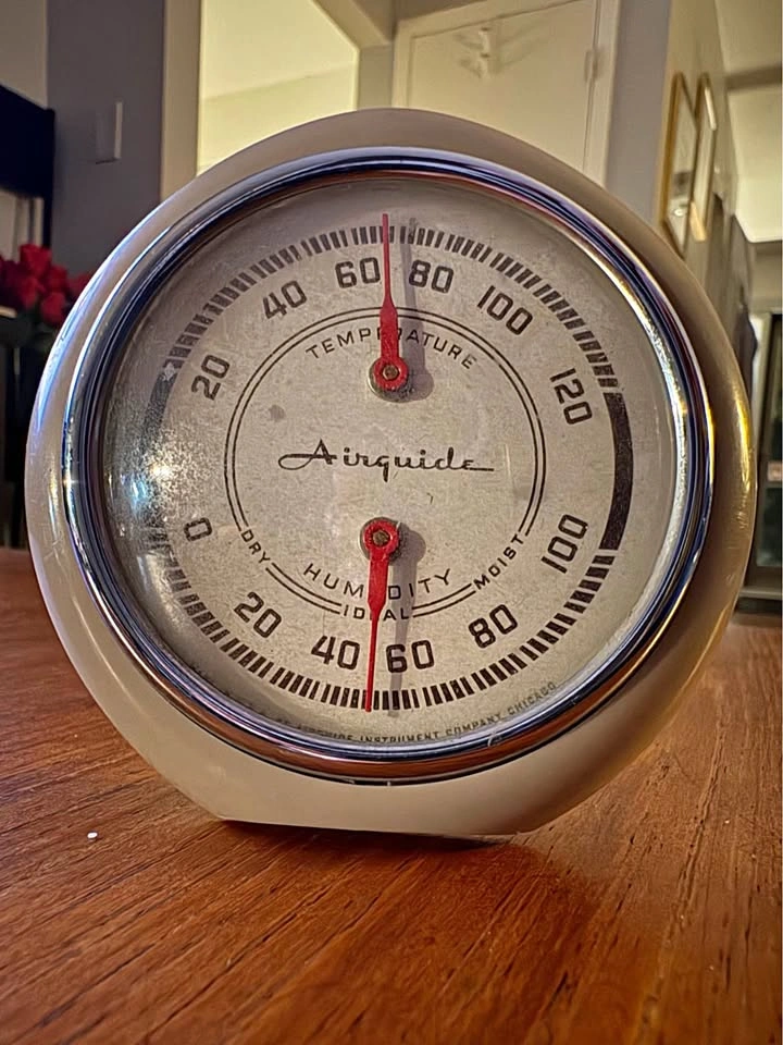 Airguide Mid-Century Round Weather Gauge - 3.5 Inch