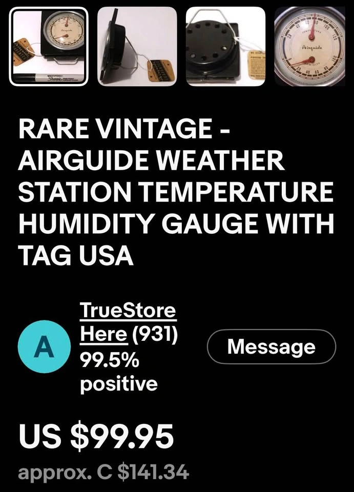 Airguide Mid-Century Round Weather Gauge - 3.5 Inch - photo 3