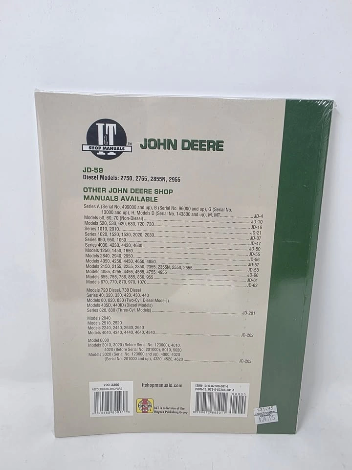 John Deere Shop Manual JD-59 2750 2755 2855&2955 - photo 2