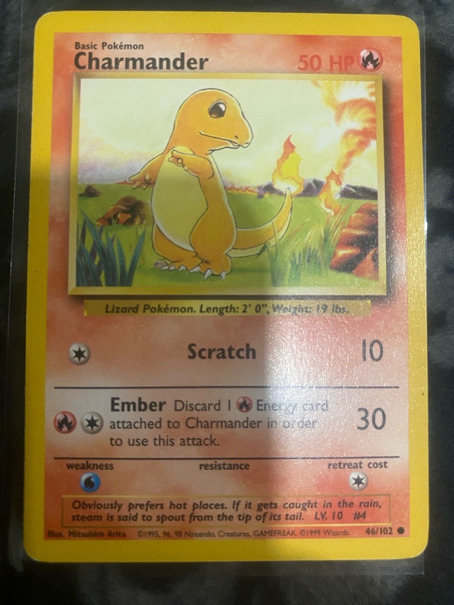 Charmander 46/102 Base Set Unlimited Pokémon Card