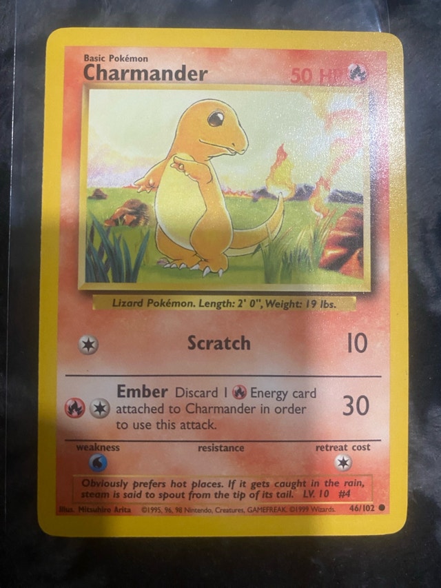 Charmander 46/102 Base Set Unlimited Pokémon Card - photo 5