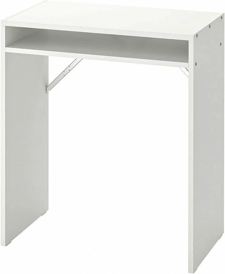 White IKEA table and naspaluro adjustable office chair