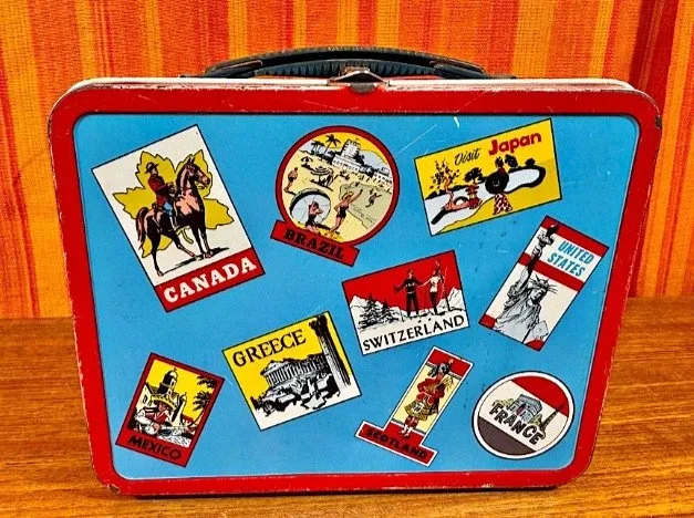VINTAGE 1960s Ohio Art World Traveler retro tin lunchbox