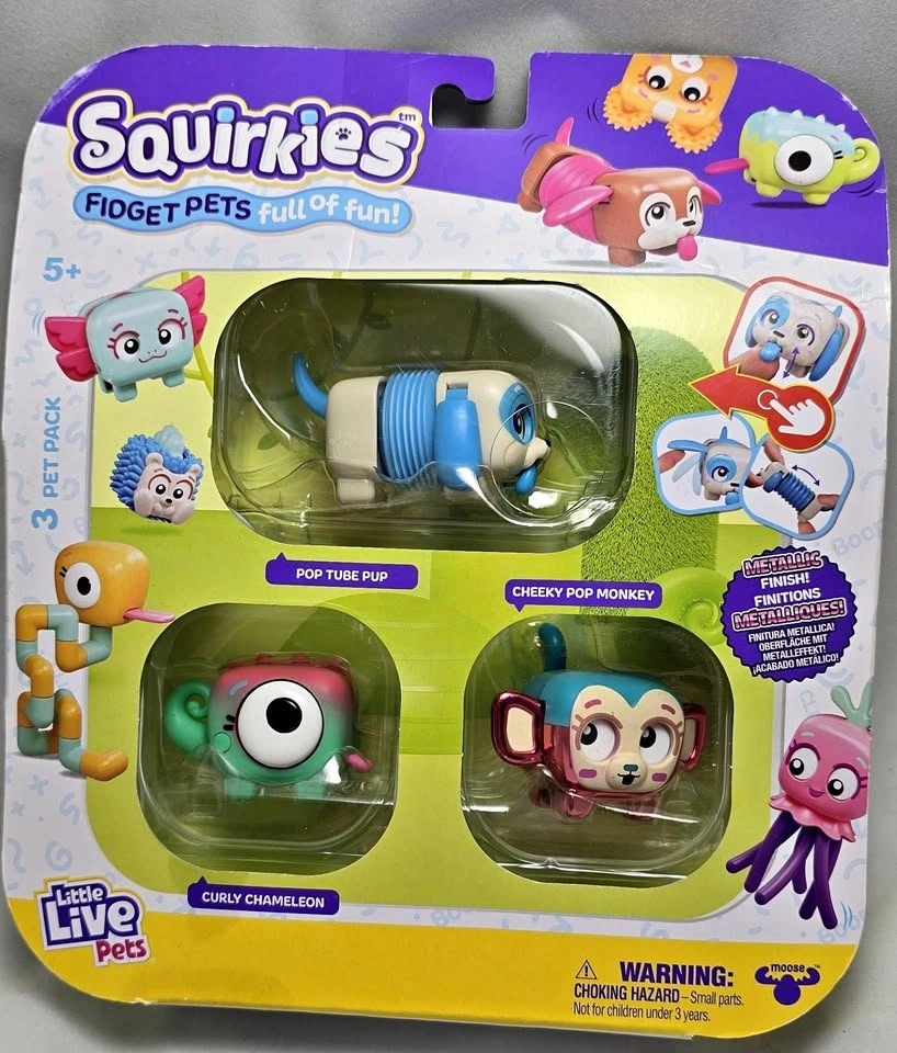 Squirkies Little Live Pets fidget pets 3-pack unopened