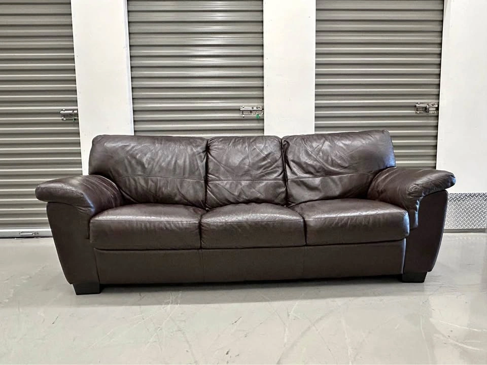 Dark Brown Leather Sofa