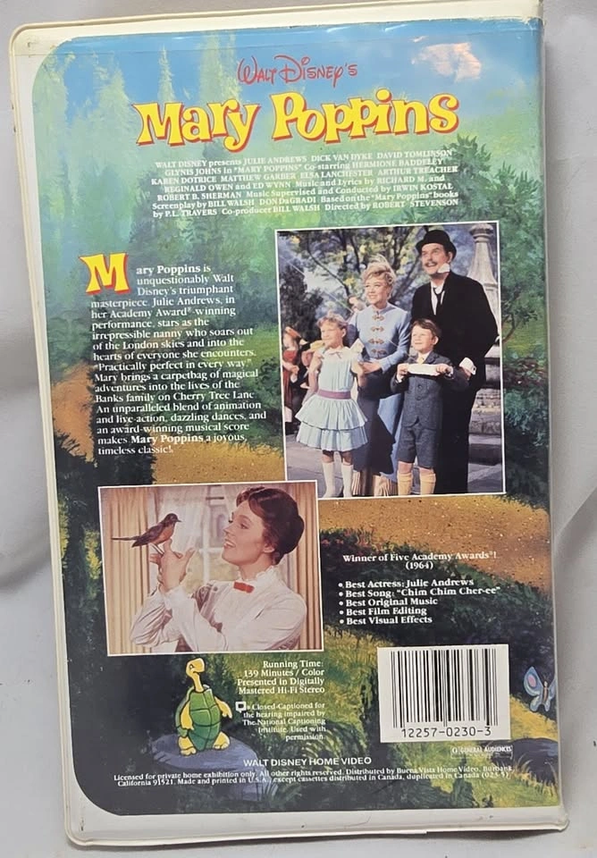 Three classic family movies on VHS -- Old Yeller, Mary Poppins, - photo 5
