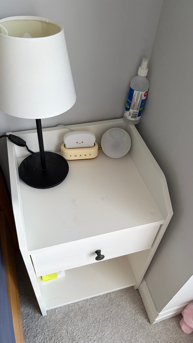 Ikea bedside table + lamp