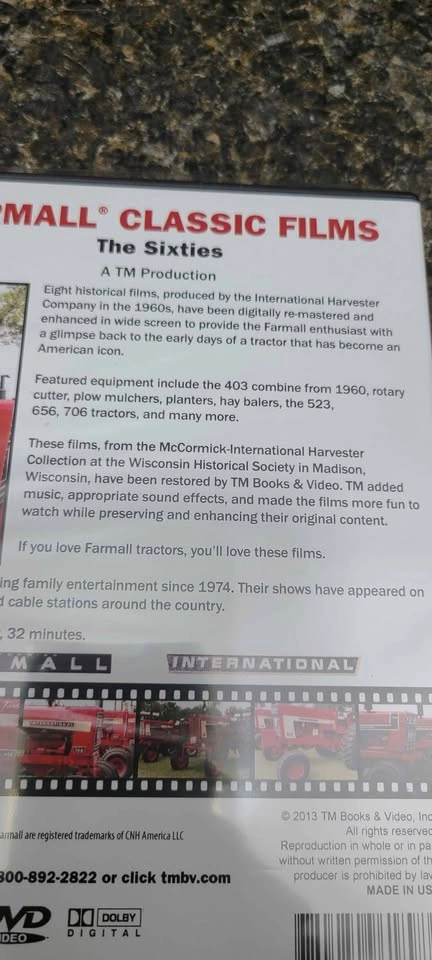 FARMALL CLASSIC TRACTORS - THE SIXTIES DVD NEW, SEALED - photo 4