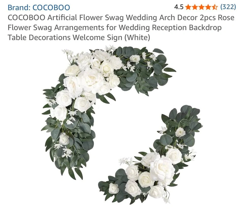 Artificial Flower Swag Wedding Arch Decor - photo 2