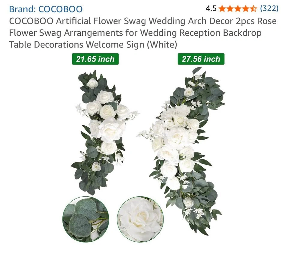 Artificial Flower Swag Wedding Arch Decor - photo 4
