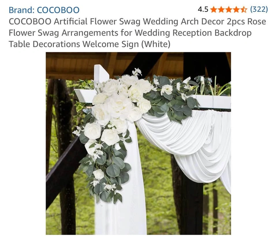 Artificial Flower Swag Wedding Arch Decor - photo 5