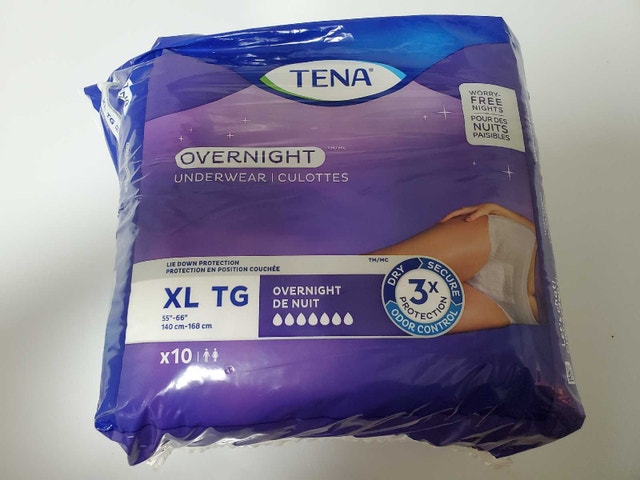 3 Packs of TENA Overnight Underwear XL