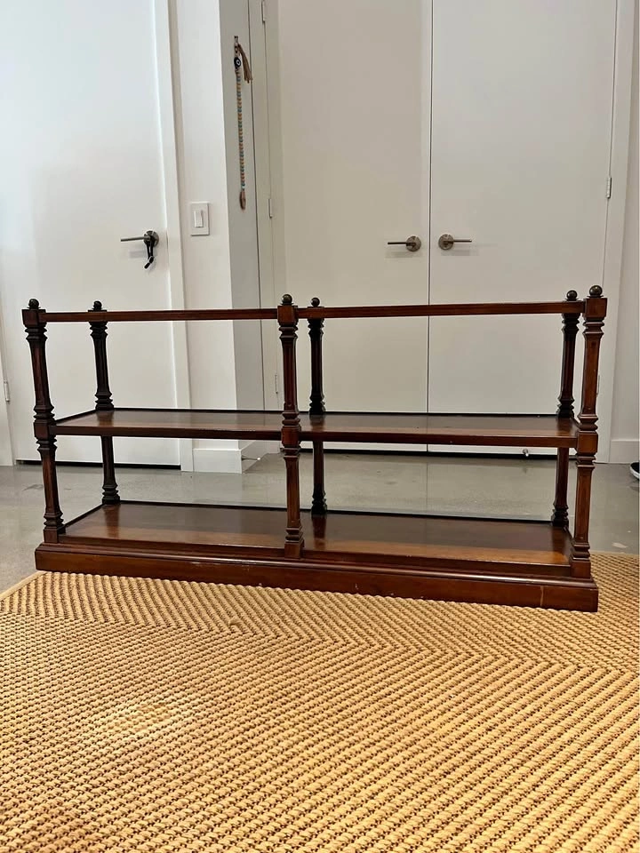 Vintage-Style Dark Wood 3-Tier Display Shelf